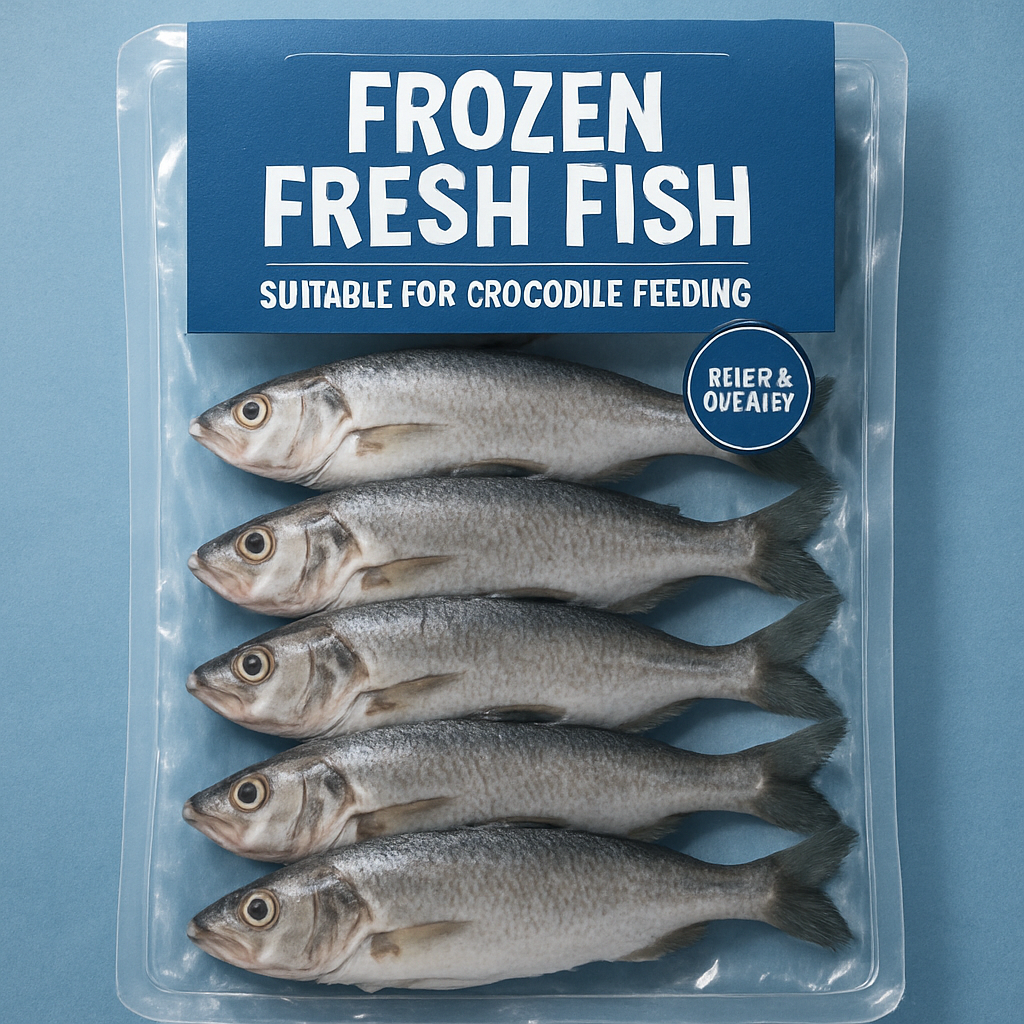 Frozen fresh fish for crocodiles